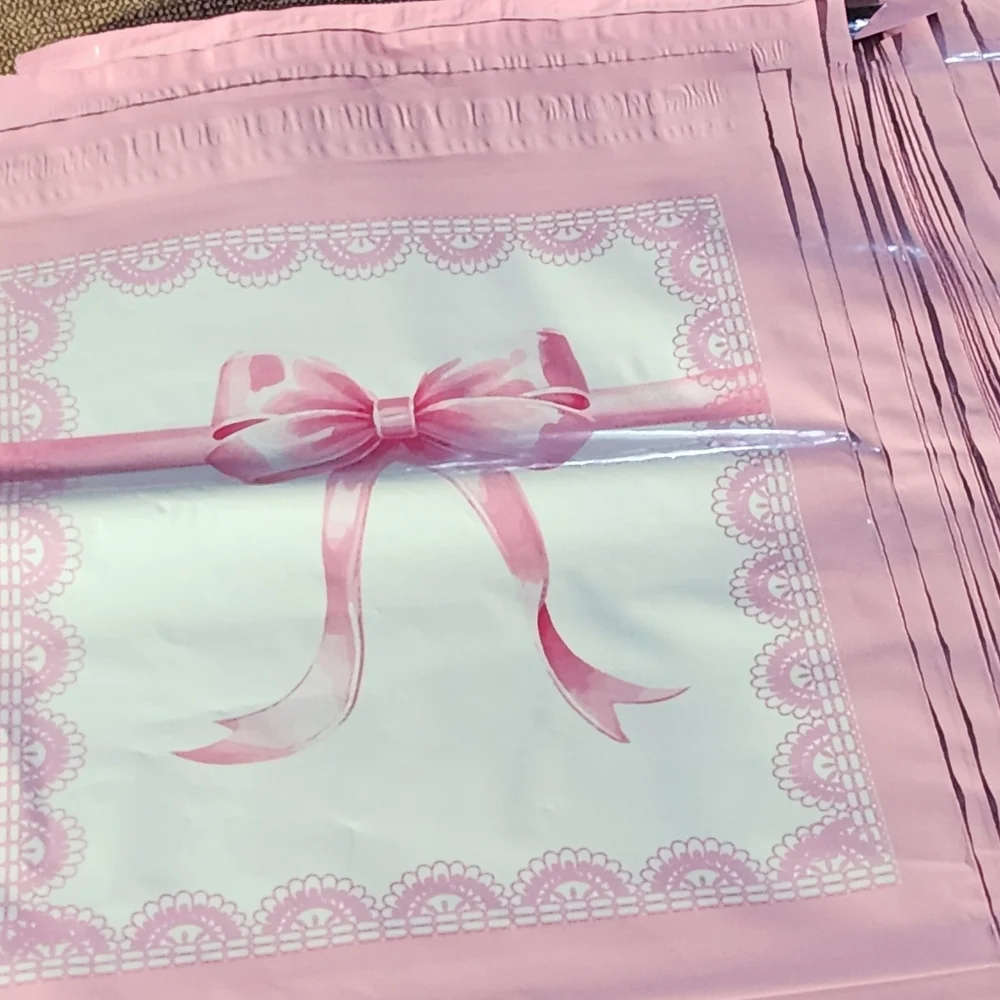 30 Pink Ribbon 10 X 12 Inch Poly Mailers